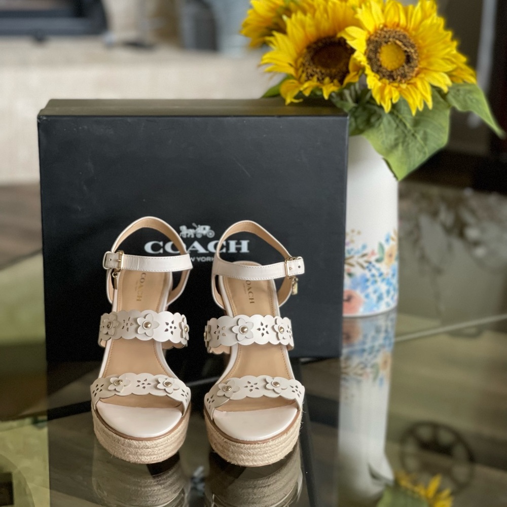 Coach Empress Semi Matte Calf
Leather Platform Espadrille